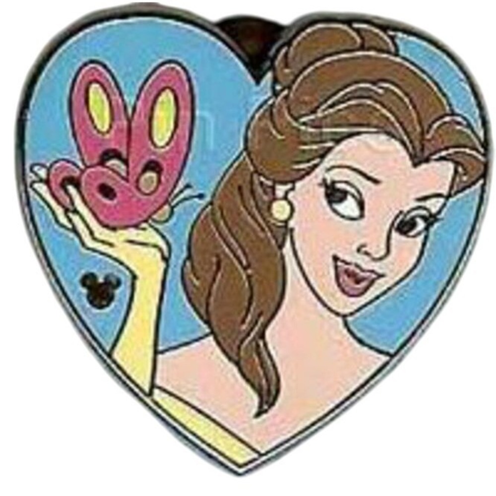 Disney Belle Beauty and the Beast Heart Butterfly Puzzle Pin 2009 68967